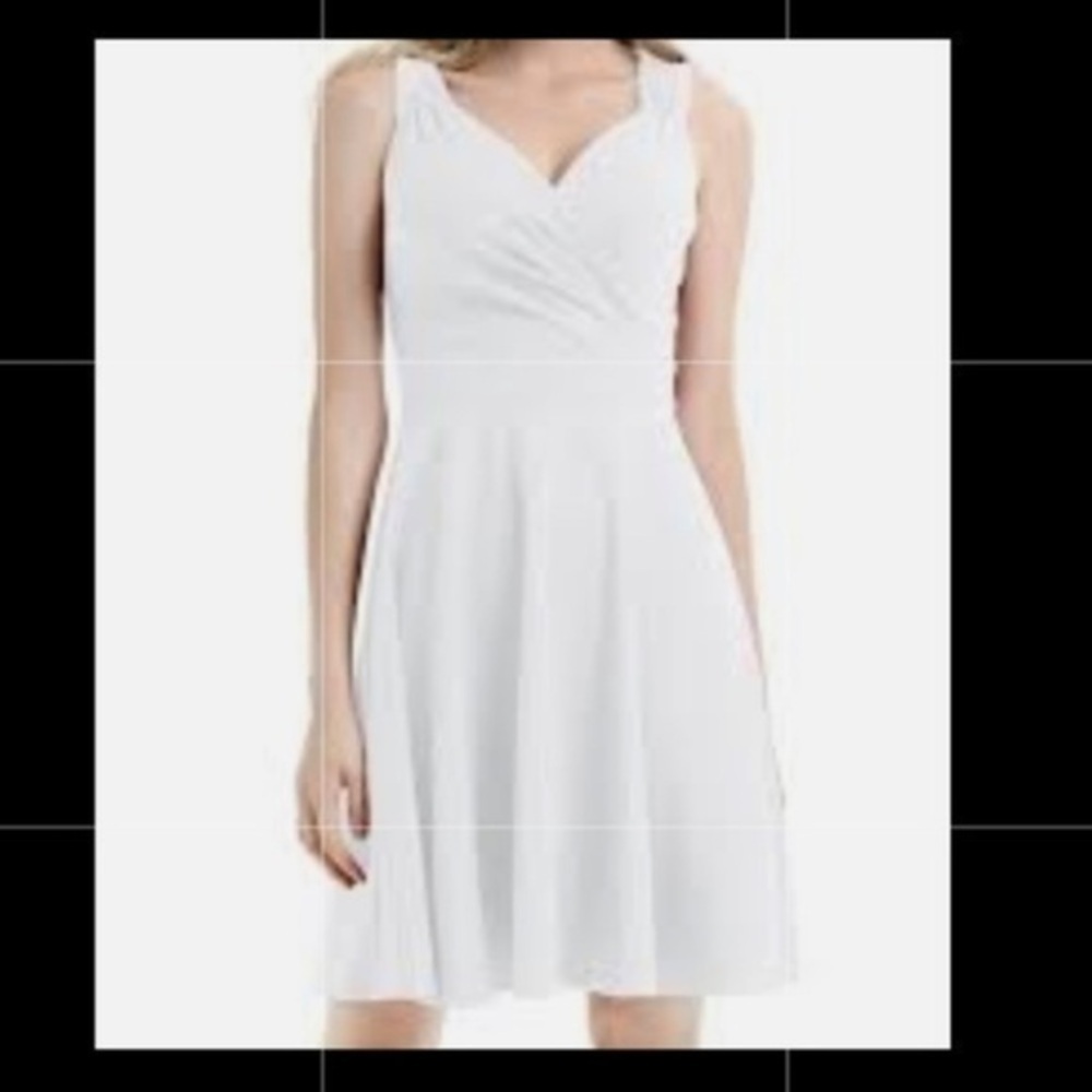 Grace Karin White Fit and Flare Skater Dress Size M NWT